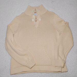 Turtleneck Toggle Button Cream Color Sweater Puppy Quiet Luxury Minimalist Xl
